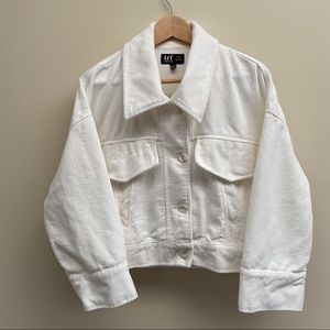 NWOT Zara White Corduroy Jacket Size S-M